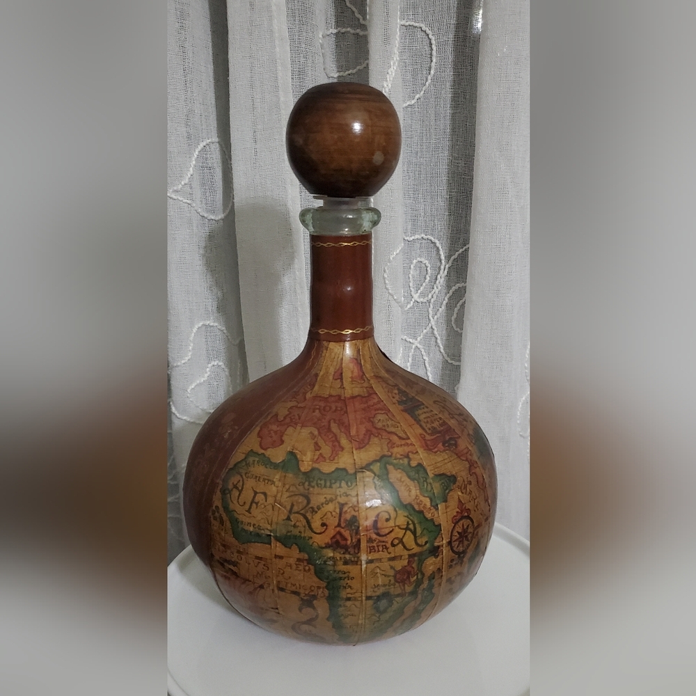 Italian leather covered decanter